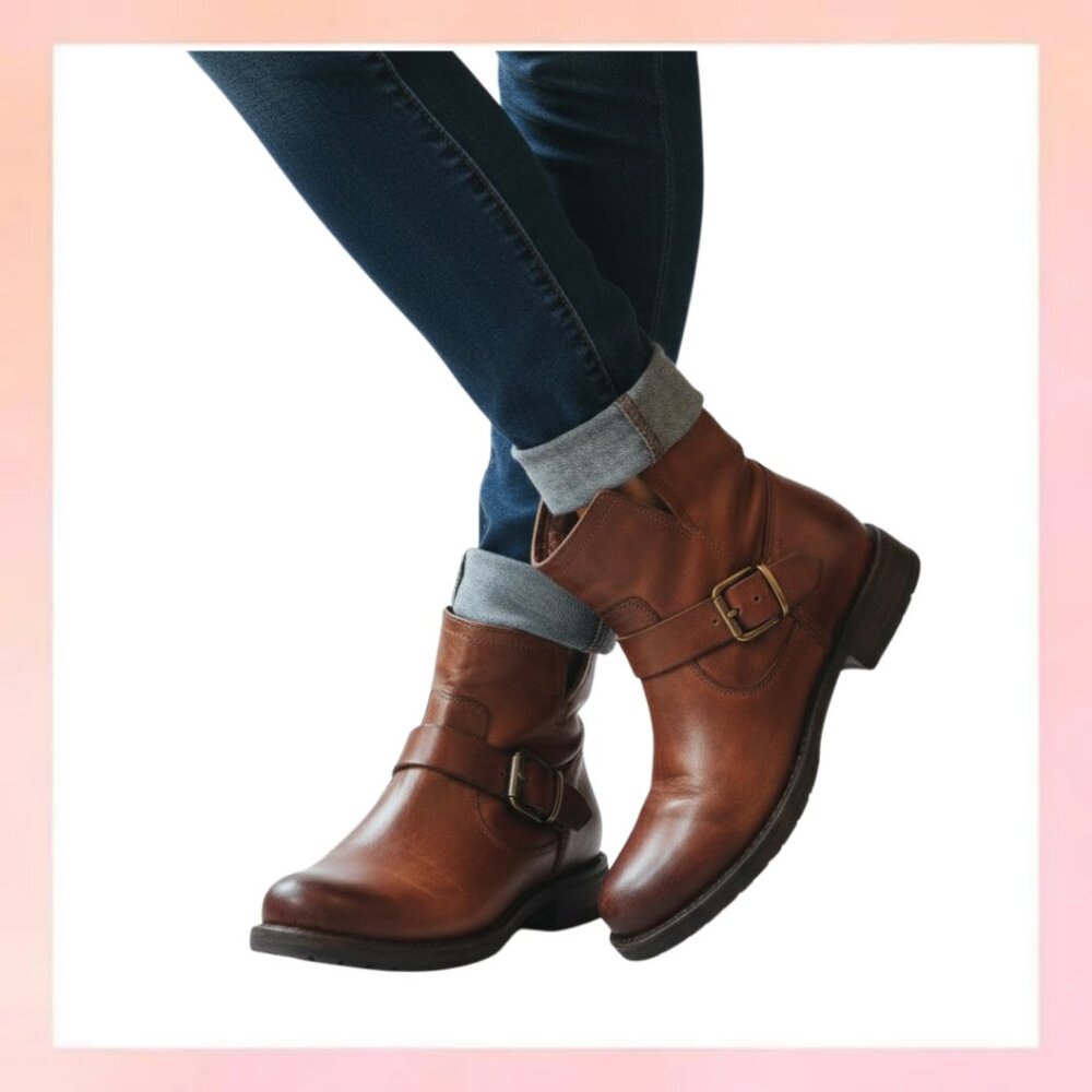 Frye Veronica Leather Booties in Bronze - Women's Size 6.5